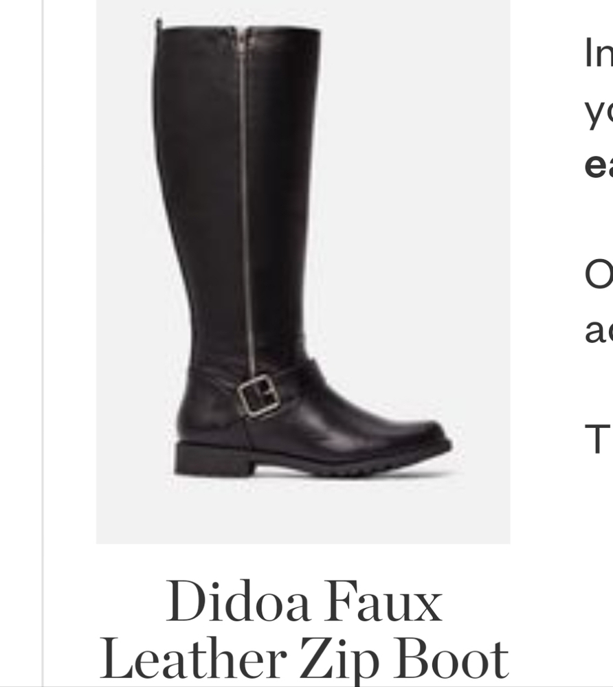 Black Didoa faux leather zip boot size 6 never worn